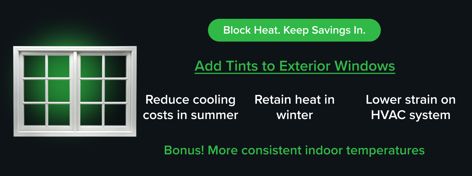 Exterior window tinting benefits for restaurants including reduced cooling costs and improved temperature control