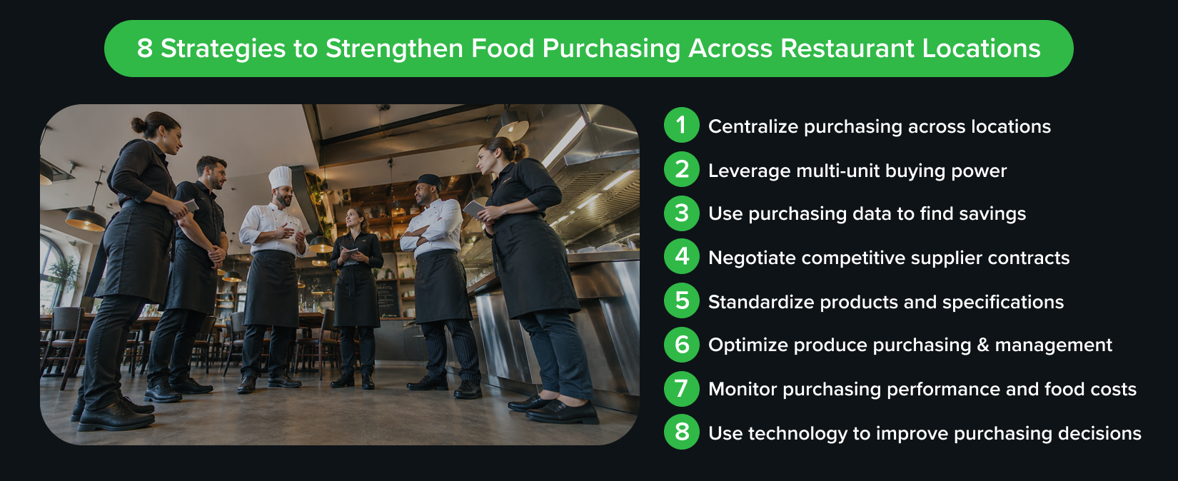 Eight strategies to strengthen food purchasing across multiple locations Eight strategies to strengthen food purchasing across multiple locations